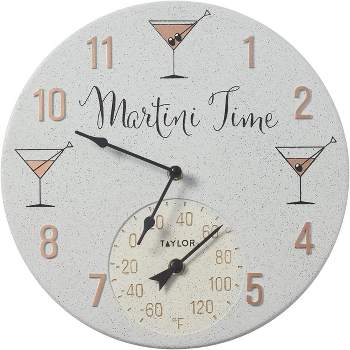 Taylor Precision Products Martini Time Outdoor Clock Thermometer