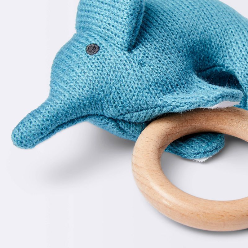 Knit Rattle on Wood Ring - Elephant - Cloud Island&#8482;, 4 of 5