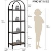 5-Tier Arched Bookshelf, Modern Wooden Display Shelf for Books & CDs, Tall Storage Rack for Living Room, Bedroom, Home Office - 2 of 4