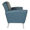 Loveseat with Chrome Legs Dillon Bonded Leather Blue - OSP Home Furnishings: Silver Ion Antimicrobial, MDF Frame - 3 of 4