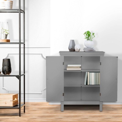 Stratford Sleek Gray Adjustable Shelving Living Room Cabinet