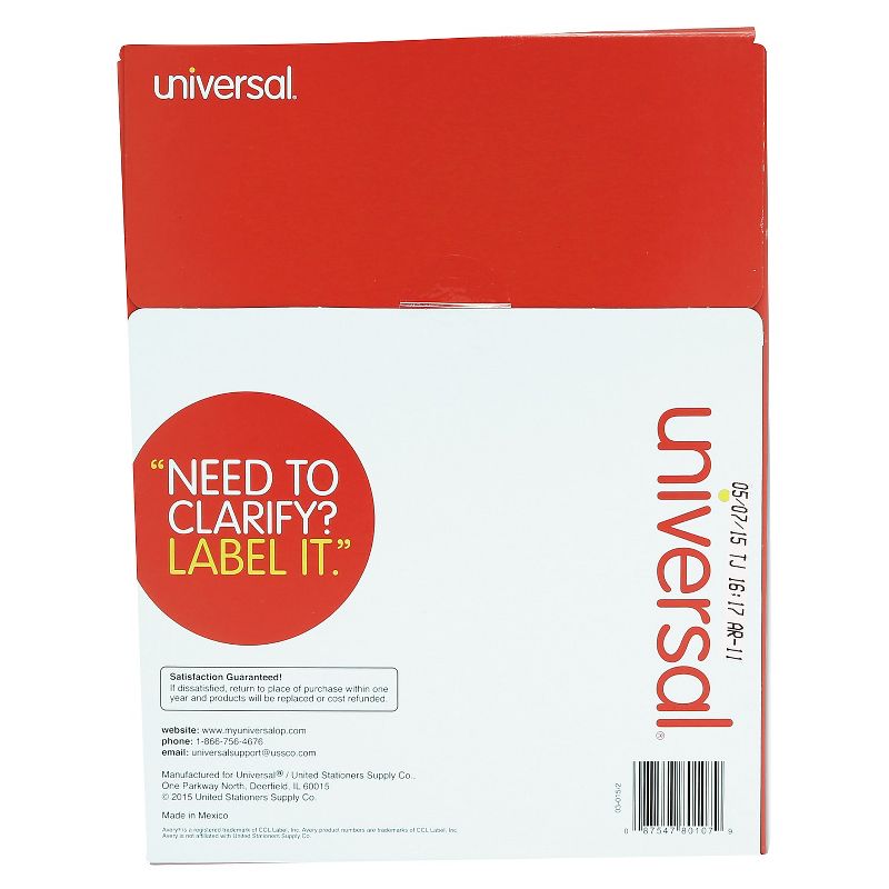 Universal Laser Printer Permanent Labels 3 1/3 x 4 White 600/Box 80108, 2 of 3
