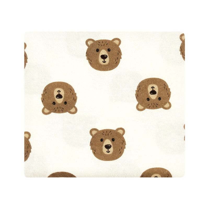 Hudson Baby Cotton Flannel Receiving Blankets, Brown Bear, One Size, 3 of 7