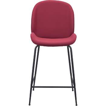 Valence Counter Height Barstool Chair Red - ZM Home