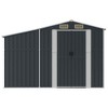 vidaXL Garden shed Metal Outdoor Storage Anthracite - Galvanized Steel Tool shed for Patio, Backyard, or Garden with Ventilation and sloped roof - 4 of 4