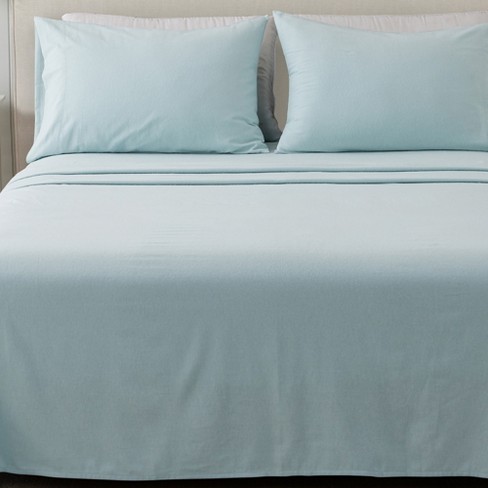 Great Bay Home Cotton Solid Flannel Sheet Set (full, Light Blue) : Target