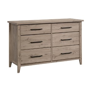 Sauder Summit Station Dresser Oak: Mid-Century Modern 6-Drawer Storage for Adult Bedroom - 1 of 4