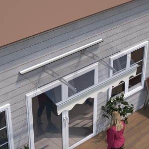 PAGED Awning Patio Awning with Thick Crystal Solid Polycarbonate Sheet and Aluminum Alloy Bracket for Outdoor - 1 of 4
