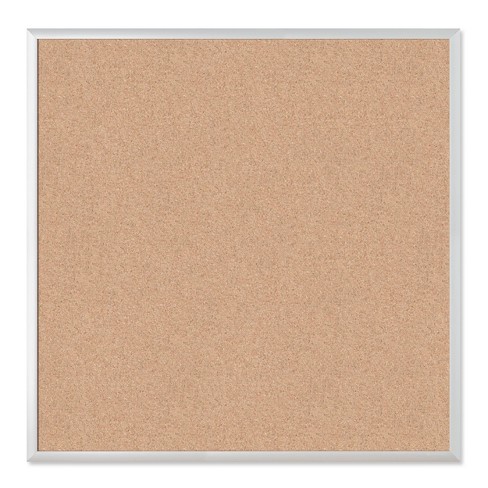 U Brands 36 Square Cork Bulletin Board Silver Aluminum Frame Target