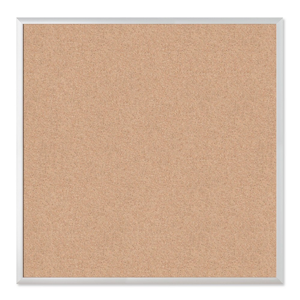 Photos - Dry Erase Board / Flipchart U Brands 35" Square Cork Bulletin Board Silver Aluminum Frame