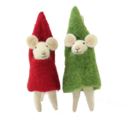 Holiday Ornament 6.75" Mouse In Tree Ornament Christmas Costume Animal  -  Ornament Sets