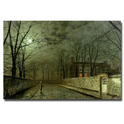 Trademark Fine Art -John Atkinson Grimshaw 'Silver Moonlight, 1880' Canvas Art