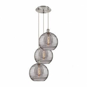 Athens Deco Swirl - 3 Light Cord Hung Multi Pendant In Industrial Style-40.88 Inches Tall and 18.5 Inches Wide - 1 of 1