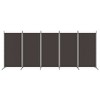 vidaXL 5-Panel Room Divider Brown 170.5"x70.9" Fabric - 3 of 4