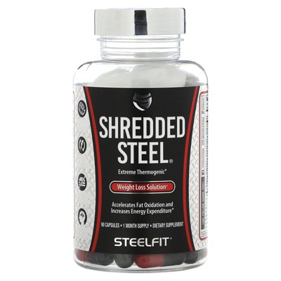 SteelFit Shredded Steel - Extreme Weight Loss Supplement - Thermogenic - Fat Loss - Energy - Boost Metabolism - Appetite Suppressant - Yohimbine -