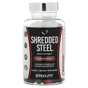 SteelFit Shredded Steel - Extreme Weight Loss Supplement - Thermogenic - Fat Loss - Energy - Boost Metabolism - Appetite Suppressant - Yohimbine - - 1 of 2
