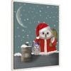 Amanti Art 23"x28" Christmas Santa Owl by Fab Funky Framed Canvas Wall Art Print - 2 of 4