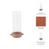 Pottery Glass Terracotta Pillar Holder and Taper Holder with Rustic Base and Cylindrical Hurricane Sleeve - 4 of 4