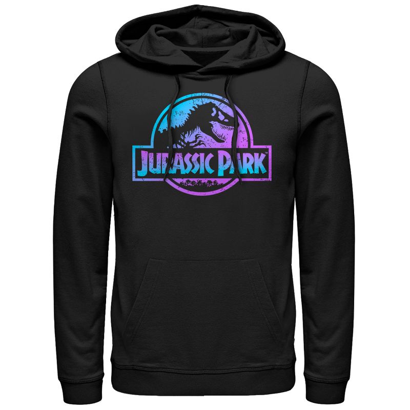Men's Jurassic Park Ombre Fade Logo Pull Over Hoodie, 1 of 5