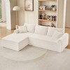103" Corduroy Upholstered Modular L-Shape Sectional Sofa with Right-Facing Chaise, No-Assembly Couch - 2 of 4