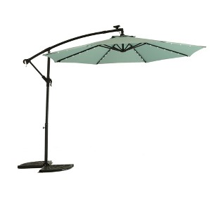 Sapphtopaz 10Ft Outdoor Umbrella Waterproof Sun Shades Cantilever Umbrellas with Crank and Cross Base for Garden, Pool, Backyard, Patio - 1 of 4