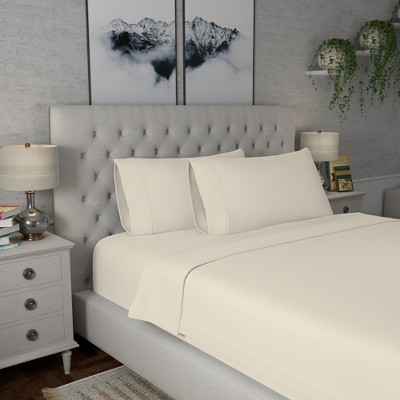 Fresh Ivory Twin XL Percale Microfiber Sheet Set