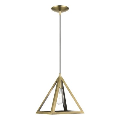 Livex Lighting Pinnacle 1 - Light Pendant in  Antique Brass