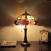 Chloe Lighting Simone Floral 2 Light Tiffany-Style Dark Bronze Table Lamp 16" Wide - 2 of 4