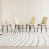 Vynxaria Set of 4 Beige and Gray Dining Chairs with Black Metal Legs - 3 of 4