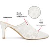 Allegra K Women's Lace Mesh Floral Embroidered Stiletto Heels Slide Mules - 3 of 4