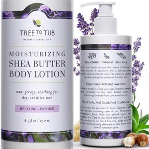 Tree To Tub Lavender Shea Butter Body Lotion for Dry Skin - Moisturizing Sensitive Skin Lotion for Women & Men, Body Moisturizer Organic Cocoa Butter - 1 of 4