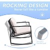LLHZSY 3 Pieces Rocking Wicker Bistro Set - 4 of 4
