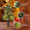 COZONY 2/3 Ft Artificial Mini Christmas Tree with 40/70 LED Lights, Tabletop Xmas Tree with Pine Cones & Red Berries for Home Office Indoor Outdoor - 2 of 4
