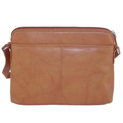 CTM Women's Leather Shoulder Bag Purse with Side Organizer, Antique Saddle — фото 2