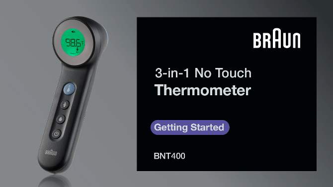 Braun No Touch Battery-Powered Thermometer, 2 of 9, play video
