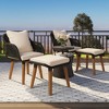 KTMBDW 5 Piece Outdoor Patio Bistro Set with Ottoman, Patio Conversation Sets with PP Rope Top Side Table for Patio Garden Balcony - 3 of 4