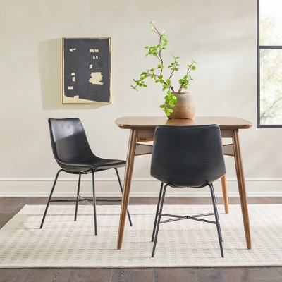Set of 2 Upholstered with Metal X Base Dining Chair - Saracina Home