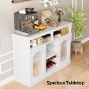 Jojoka Modern Coffee Cabinet with LED Lights, Adjustable Shelves, Wine Racks & Glass Doors for Kitchen and Living Room - 4 of 4