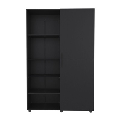 SEVOBAL Armoires One Door Freestanding Armoire with Hanging Rod and Interior Shelves for Bedroom Storage, Black, 18.4"*47.2"*72.4"