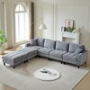 122.5" Corduroy Oversized U-Shaped Modular Sectional Sofa with 2 Ottomans & 2 Pillows - 4 of 4