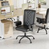 VECELO Ergonomic Leather Office Chair, Adjustable Swivel Desk Chair with Armrests & Lumbar Support, Black/Brown - 4 of 4