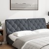 vidaXL Velvet Headboard Cushion - Dark Gray, 60.2" - Soft Velvet Upholstery, Foam-Filled for Back Support, Easy Installation - 3 of 4