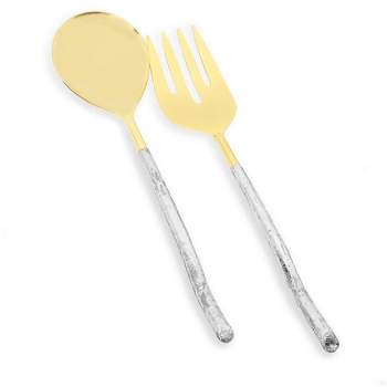 Classic Touch Set of 2 Gold Serving Spoons