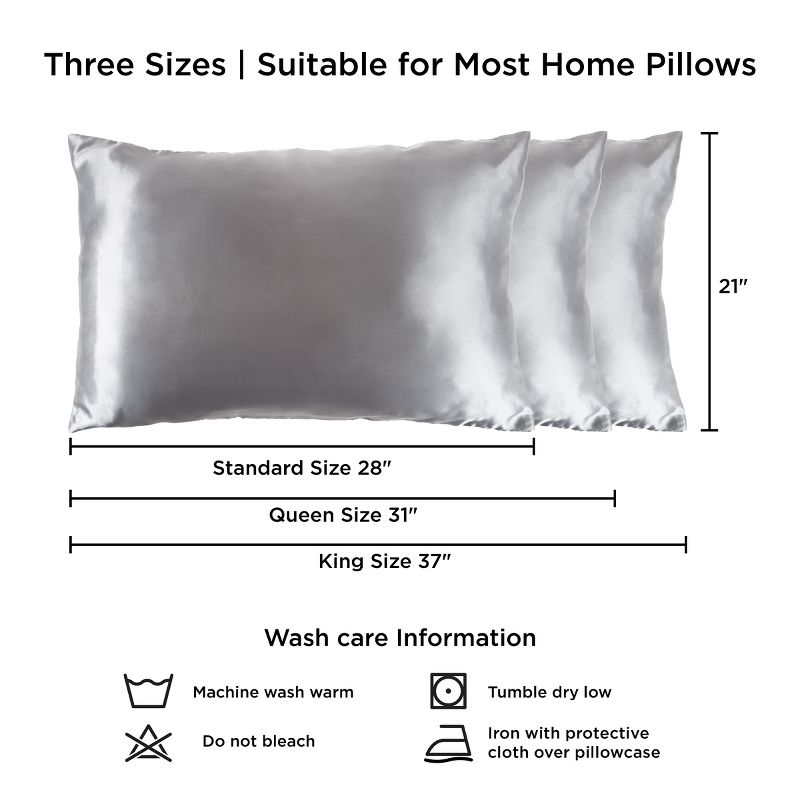 Hastings Home Set of 2 Microfiber Pillowcases for Hair & Skin and Helps Prevent Acne & Wrinkles, 2 of 8