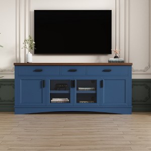 Bella Depot 67" W Modern TV Stand Storage Drawers, Adjustable Shelves  Living Room - 1 of 4