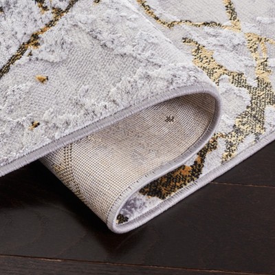 Amelia Grey and Gold Abstract Rectangular Area Rug