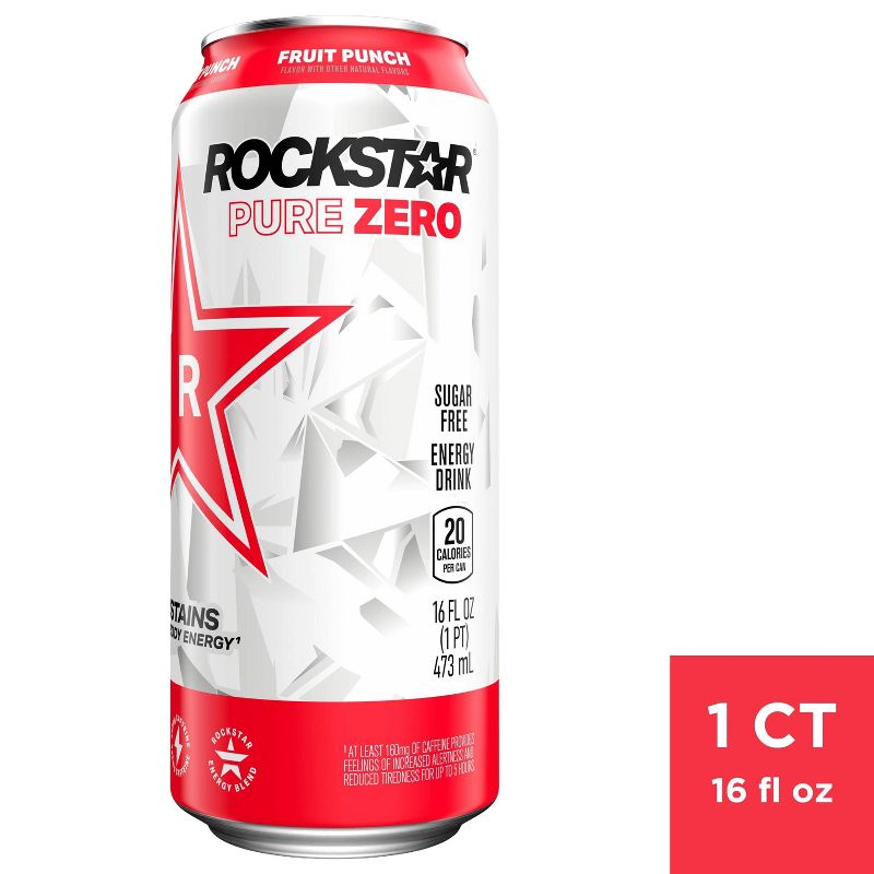 Rockstar Pure Zero Fruit Punch Energy Drink - 16 fl oz can, 1 of 6