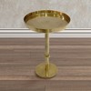 Royal Hampton 22 Inch Side End Table with Vintage Sleek Pillar Base and Round Tray Top - 2 of 4