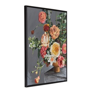 Kate and Laurel Sylvie Beaded Floral Emergence Framed Canvas by Mackenzie Nelson - 1 of 4