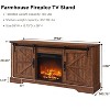 TV Stand with Fireplace for 65+ Inch TV, Farmhouse Entertainment Center with 18" Fireplace & Sliding Door, Wood TV Consoles for Living Room - 3 of 4